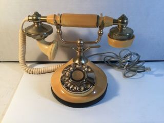 Itt Own - A - Phone Cameo Princess French Brass Rotary Dial Desk Phone Vintage 1970s