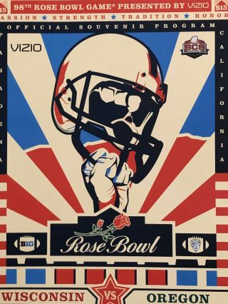 98th Rose Bowl Official Souvenir Program Wisconsin Vs Oregon January 2012