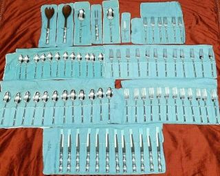 Bamboo By Tiffany & Co.  Sterling Silver 72 Piece Flatware Set,  12 Place Settings
