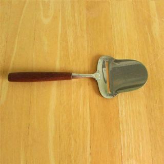 Vintage Hickory Farms Stainless Cheese Slicer Plane Spatula With Wood Handle
