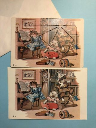 Vintage Cats & Kittens Puzzle Greeting Card W/envelope,  Put Me Together,  Potter