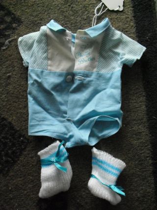 Vintage Mattel Chatty Baby Boy Clothes Outfit With Socks Look