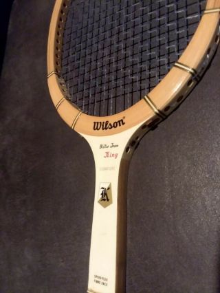 Vintage Collectible Billie Jean King Wilson Signature Tennis Racquet Near Flawle