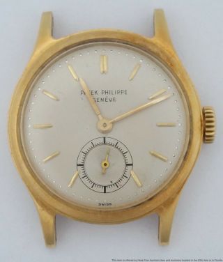18k Gold Patek Philippe Mens Calatrava Rare Screw Back 2451 Watch