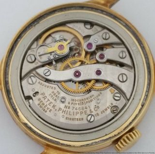 18k Gold Patek Philippe Mens Calatrava Rare Screw Back 2451 Watch 2