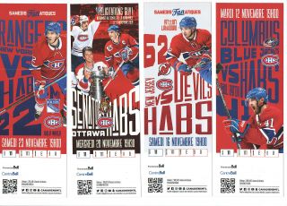 2019 - 20 Montreal Canadiens Nhl Hockey Ticket Vs Senators Nov20 Carbonneau Hof