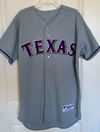 Texas Rangers Ryan Ludwick 15 Majestic Team - Issued Gray Road Jersey (Size 46) 2