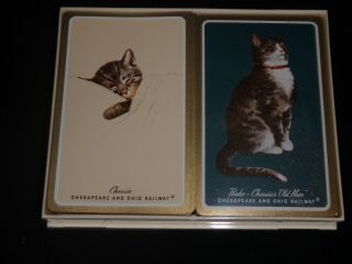 Vintage Chesapeake And Ohio Railroad Lines Double Deck Playing Cards Advertising