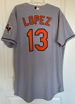 MLB Baltimore Orioles RODRIGO LOPEZ 13 Majestic Team - Issued Road Jersey (Sz 44) 2