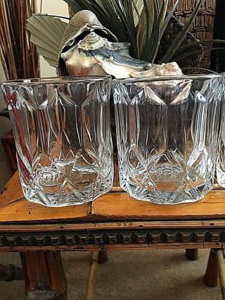 Set Of (2) Vintage Crown Royal Diamond Rocks Glasses