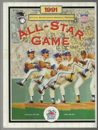 1991 Mlb Baseball All - Star Game Program - Toronto Blue Jays