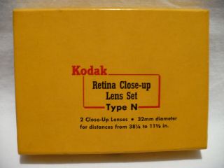 Vintage Kodak Retina Close - Up Lens Set Type N 1/2 32mm Box Germany