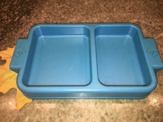 Vintage 1989 Fisher Price Fun With Food Mcdonalds Blue Divided Serving Tray Rare