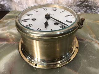 Vintage Germany Colonial Of Zeeland Brass 2 Jewels Ship’s Bell Striking Clock