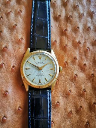 Rolex 6085 Red 18k Solid Gold 1950 S Vintage Swiss Watch
