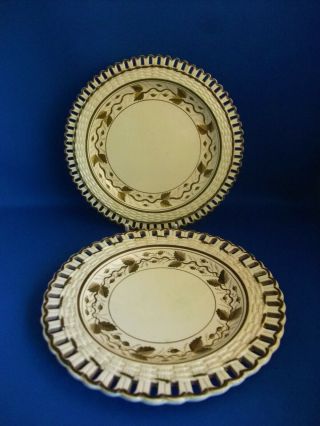 Antique 19thc Herculanuem Liverpool Creamware Plates C1810 - Wedgwood