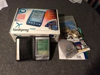 Vintage Handspring Visor Deluxe In Retail Box And Leather Cover