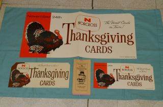 Vintage Norcross Greeting Cards Thanksgiving Advertising Signs & Ad Mat