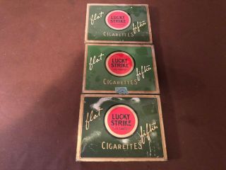 Vintage Lucky Strike Cigarette Tin Flat Fifties It’s Toasted - Tobacco Box