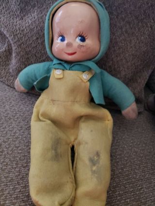 Vintage Trudy 3 Face Compo Head Baby Doll Smile Cry Sleep,  Felt Outfit Clothbody