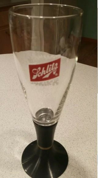 Rare Vintage 1960’s Schlitz Beer Glass Pilsner.  Lights Up Still
