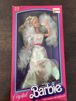 1983 Vintage Mattel Crystal Barbie Doll W/ Box 4598 Glamorous Dress