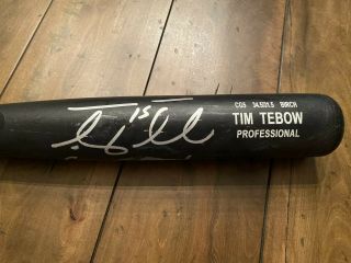 Tim Tebow Game CRACKED SIGNED RAWLINGS Bat York Mets TEBOW 2