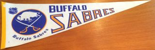 Vintage Buffalo Sabres Nhl Hockey Pennant Nos Late 1970s 1980 Made In Us