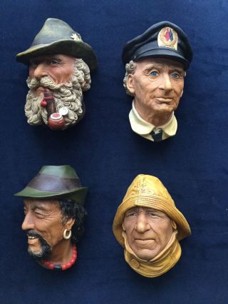 Vintage Bossons Heads,  Set Of 4,  Congleton England