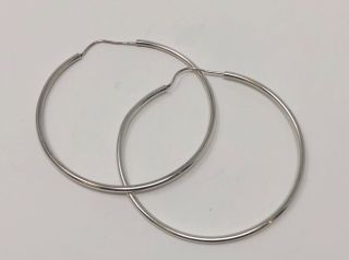Vintage Large 2 1/4” Sterling Silver Hoop Earrings - 6.  3 Grams 925