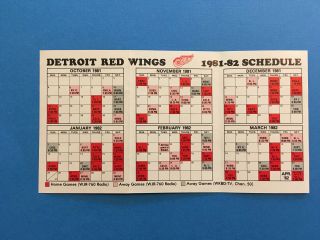 1981 - 82 Detroit Red Wings Hockey Pocket Schedule Vintage Galligans 3