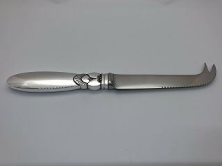 George Jensen Cactus Sterling Silver 2 - Prong Serrated Cheese Bar Knife