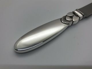 George Jensen CACTUS Sterling Silver 2 - Prong Serrated Cheese Bar Knife 2