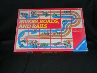 Vintage Rivers,  Roads,  And Rails Game Ravensburger 1984 Complete
