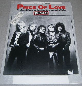 Bad English Price Of Love Copyright 1989 Vintage Sheet Music / Ships