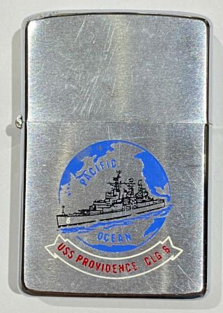 Vintage Bradford Zippo Lighter Uss Providence Clg 6 Pacific Ocean