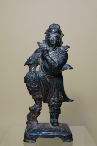 A Chinese Bronze Gilt Figure Of Guanyu.