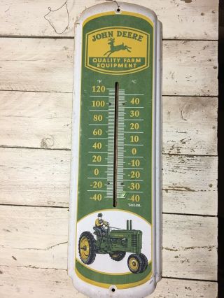 Vintage John Deere (taylor) Quality Farm Equipment 27 " Thermometer Metal Sign