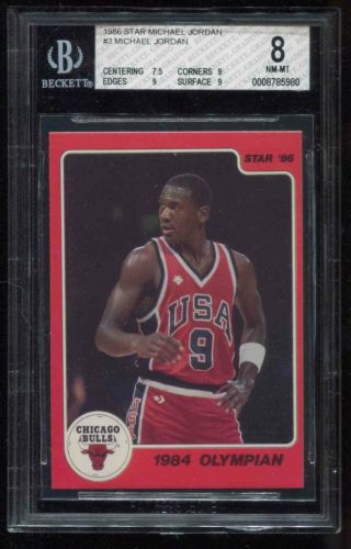 1986 - 87 Star 3 Michael Jordan Rc Bgs 8 (nm - Mt) 1984 Olympian