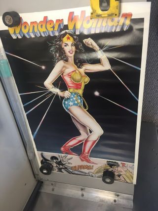 Vintage Wonder Woman 1977 Advertising Poster Art 23x34 Dc Comics