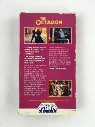 The Octagon VHS Video Tape Media Chuck Norris Action Movie Martial Arts Vintage 2