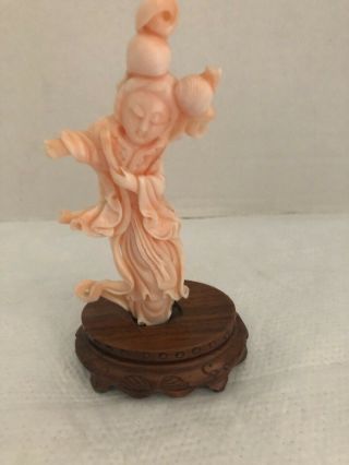 Antique Rose Hand Carved Chinese Figure