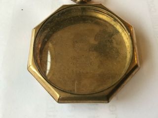 Vintage Illinois Gold Plated Octagon Shape Pocket Watch Case