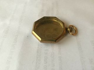 Vintage Illinois Gold Plated Octagon Shape Pocket Watch Case 3