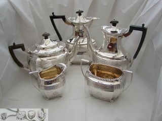 Rare Victorian Hm Sterling Silver 5 Piece Tea Set 1892
