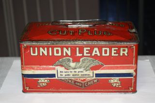 Vintage Union Leader Tobacco Tin / Lunch Box