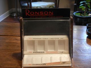 1970’s Ronson Lighter Display Case Pioneer Typhoon