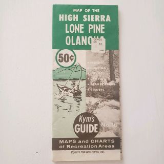 High Sierra Lone Pine Olancha Vintage Map 1972 Kym 