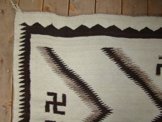 Antique Navajo Rug All Natural Large Native American Blanket Whirling Logs 64X81 3