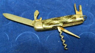 OKAPI made in Germany vintage rare folding pocket knife corkscrew multi tool 3